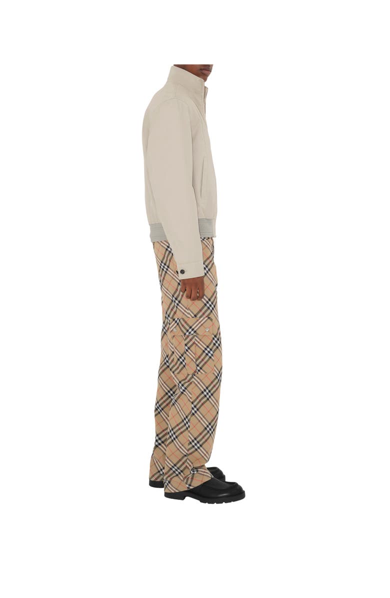Burberry Check Stretch Linen Cotton Trousers, Alternate, color, 