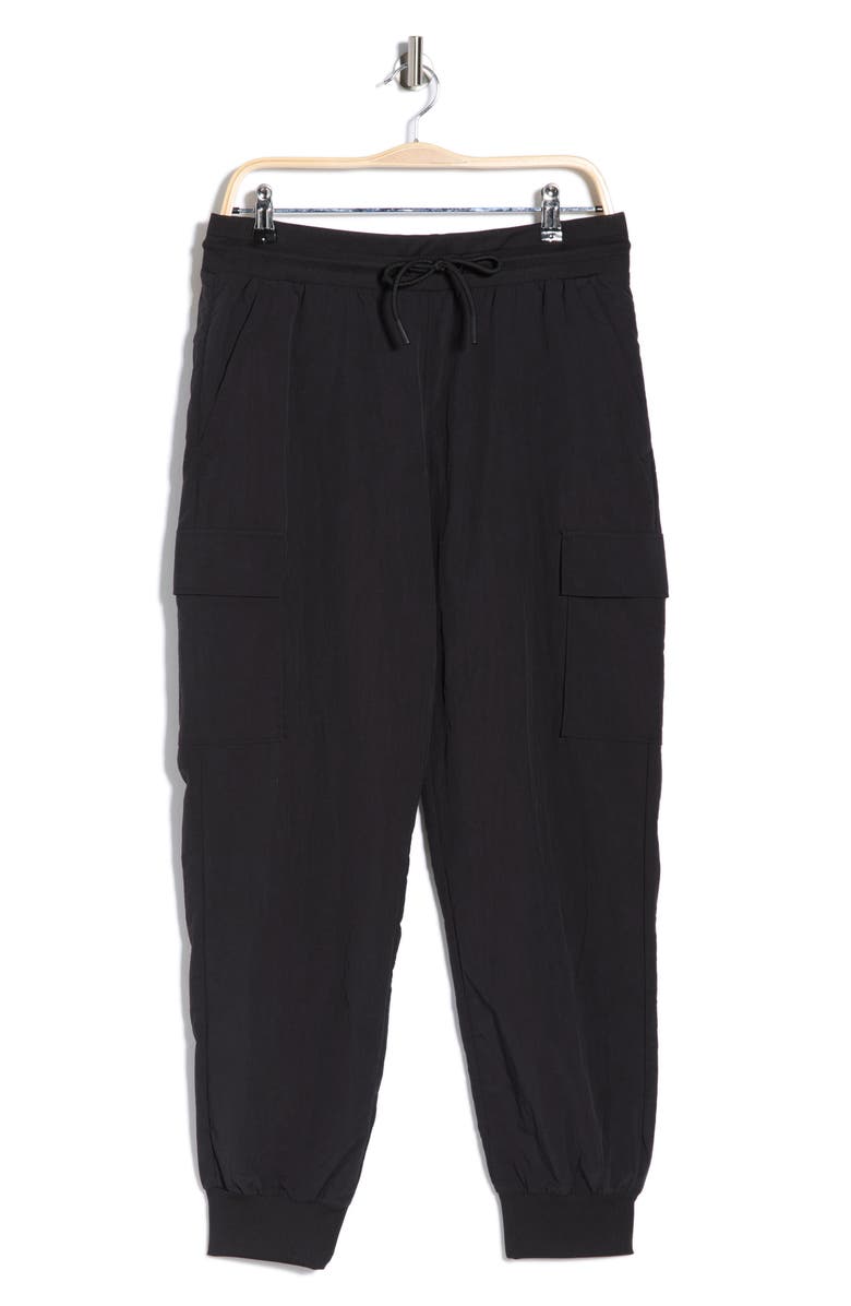 90 DEGREE BY REFLEX Crinkle Cargo Creed Joggers, Main, color, Black