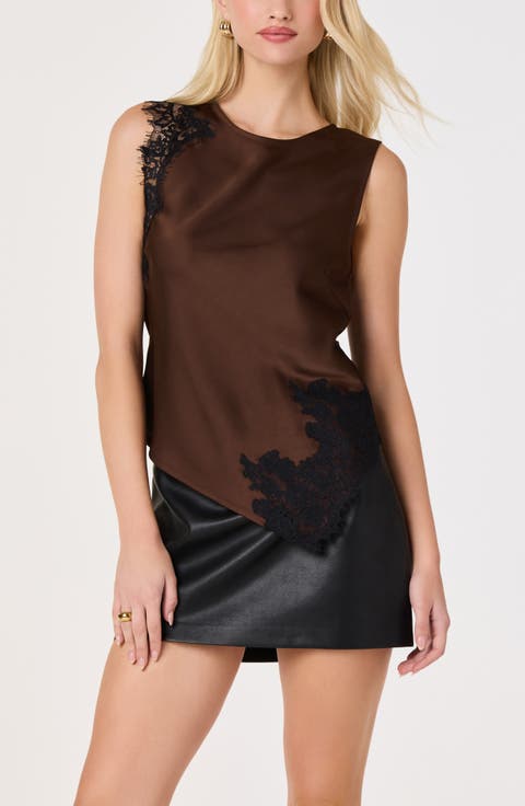 Beth Lace Detailed Asymmetric Top