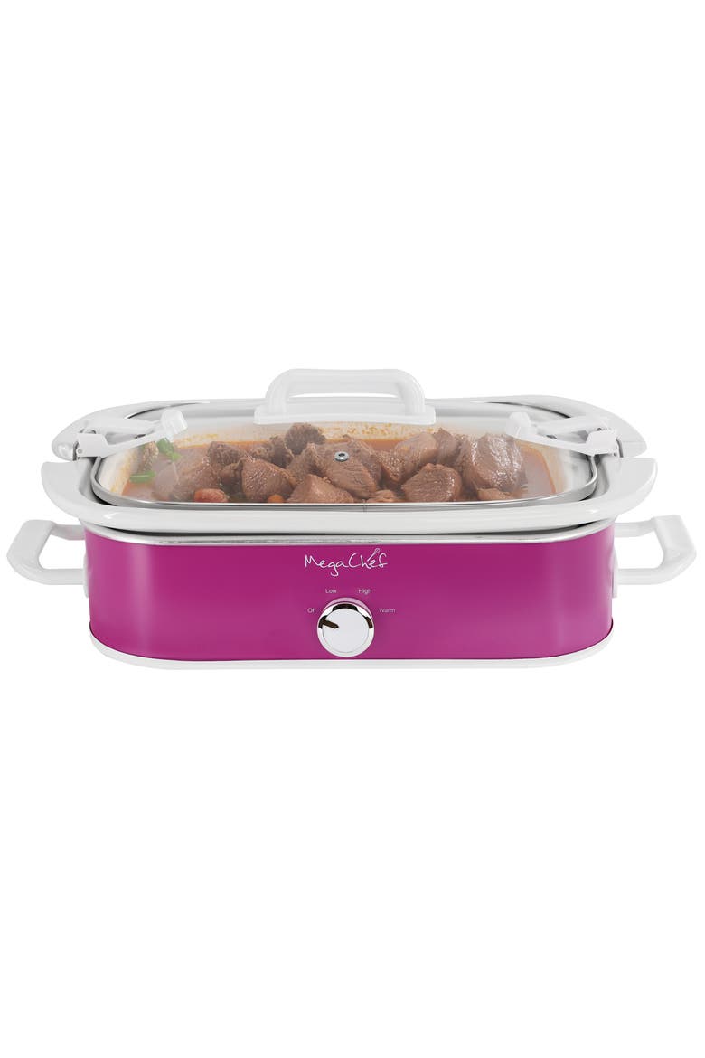 3.5 Quart Casserole Slow Cooker with 3 Temperature Settings in Purple, Main, color, Purple