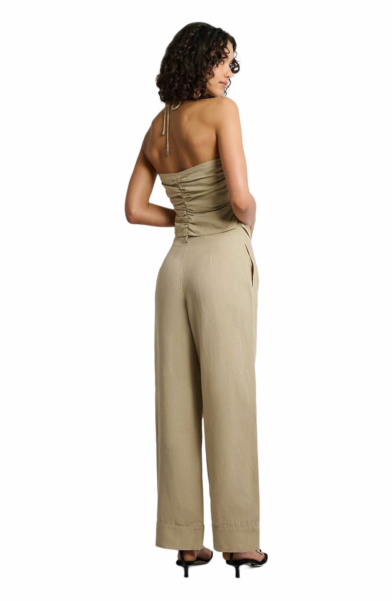 Onia Air Linen Paperbag Trouser, Alternate, color, Jute
