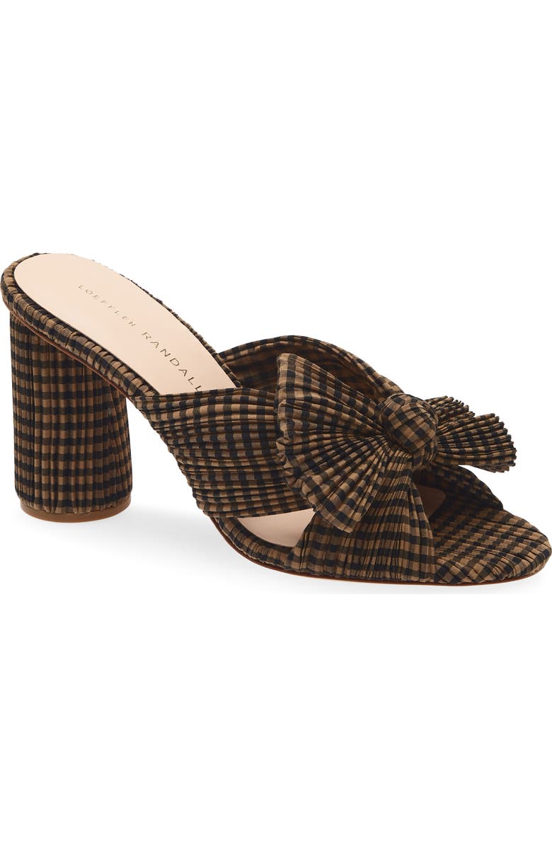 Loeffler Randall Penny Knotted Sandal, Main, color, Brown/ Black Check