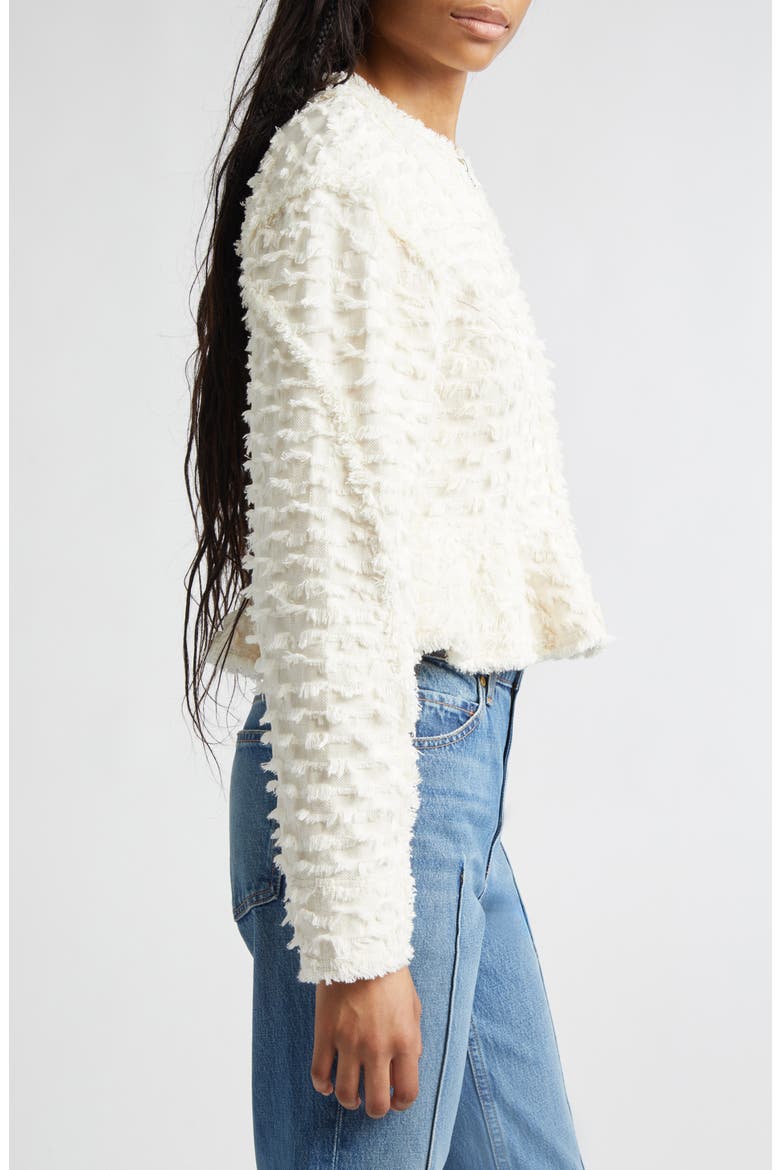 Rosalind Cotton Peplum Jacket, Alternate, color, IVORY