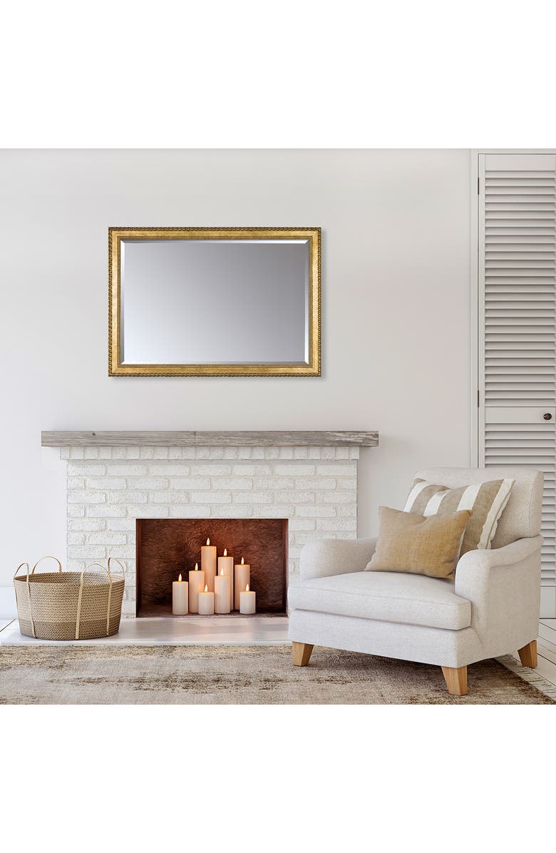 OVERSTOCK ART La Pastiche Verona Gold Braid Framed Mirror, Alternate, color, 