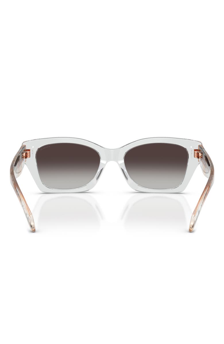 COACH 54mm Gradient Rectangular Sunglasses, Alternate, color, Transparent Grey / Grey
