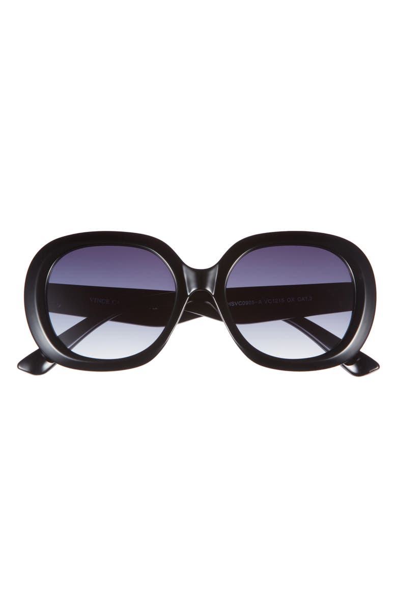 Vince Camuto Round Sunglasses, Main, color, Black
