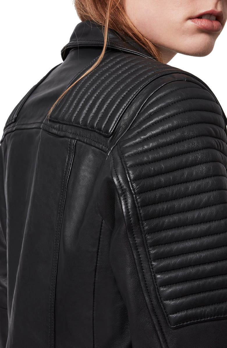 AllSaints Estella Leather Biker Jacket, Alternate, color,