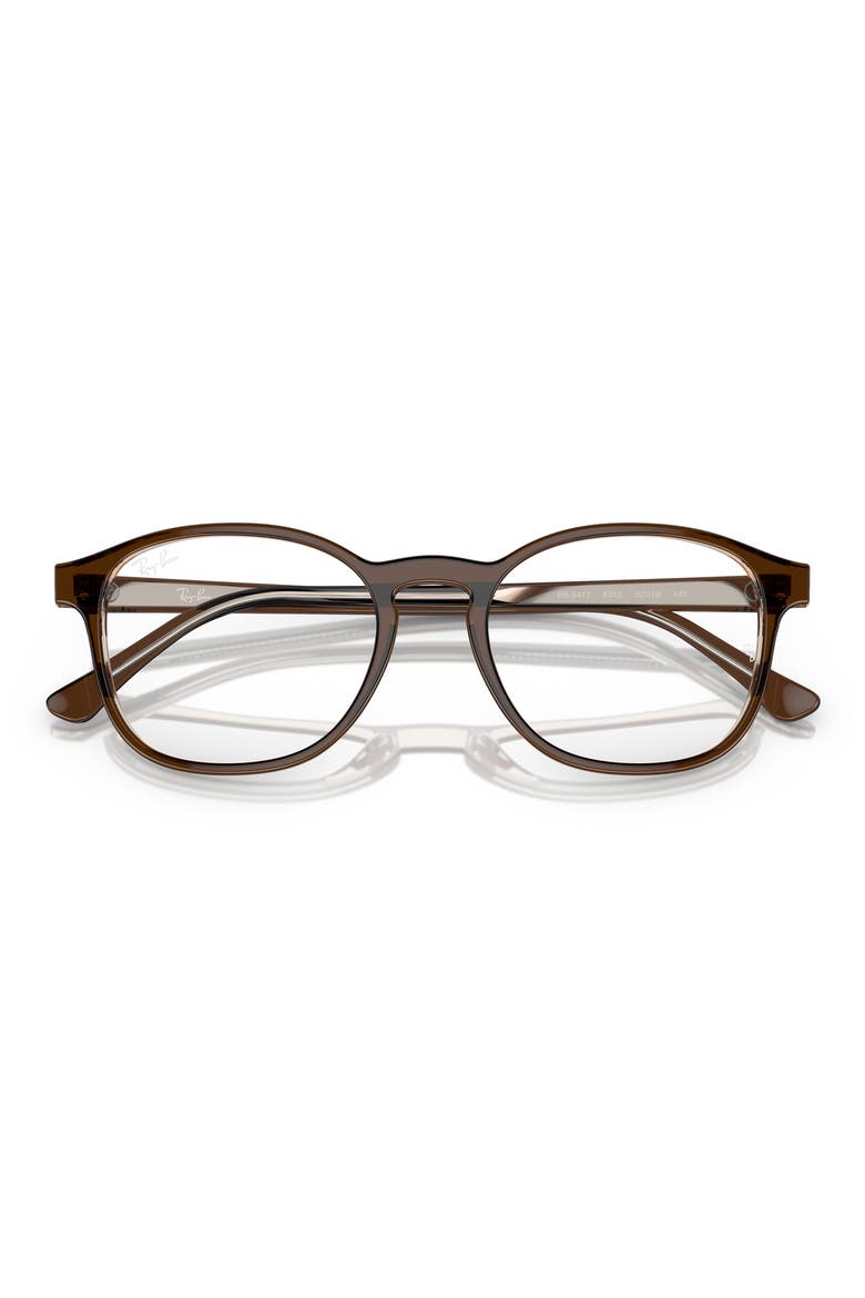Phantos 50mm Round Optical Glasses, Alternate, color, LIGHT BROWN