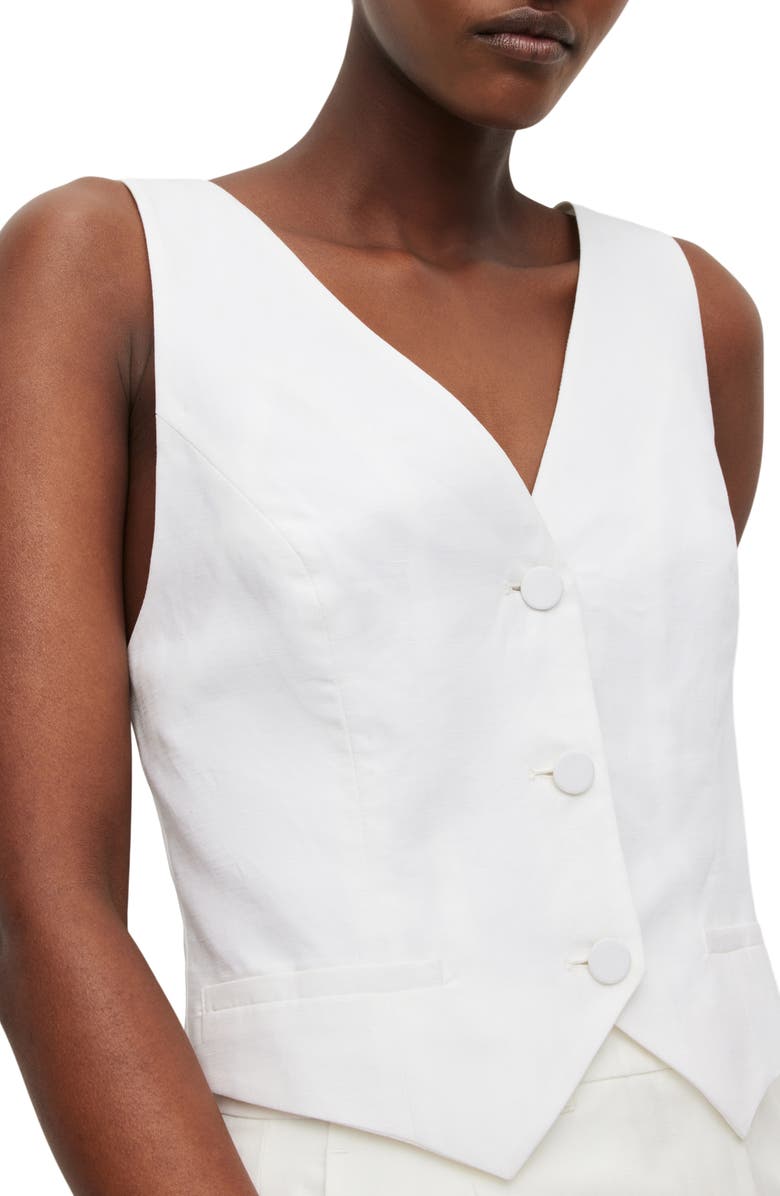AllSaints Petra Crossback Vest, Alternate, color, Off White