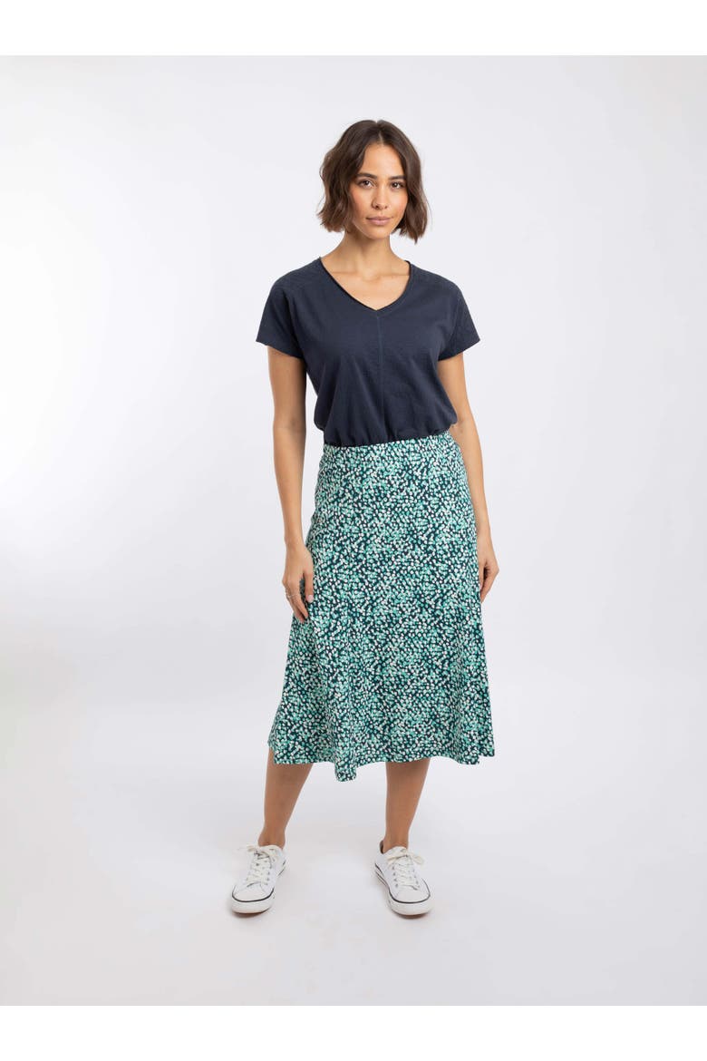 Romaro Printed Jersey Midi Skirt, Alternate, color, Deep Teal