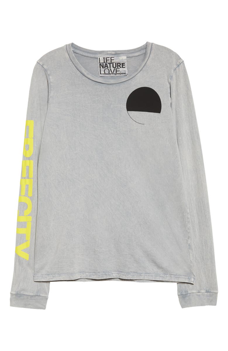 FREECITY Logo Long Sleeve Cotton Graphic Tee, Alternate, color,