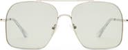 Le Specs Civelle 57mm Gradient Square Aviator Sunglasses