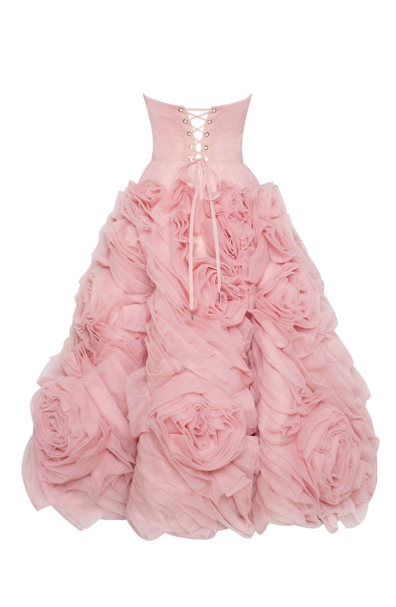 Milla A-Line Tulle Midi Formal Occasion Dress, Alternate, color, Misty Rose