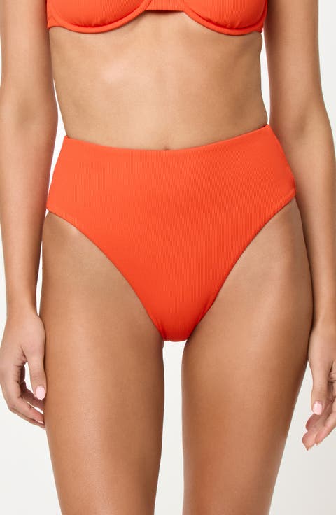 Soleil High Waist Rib Bikini Bottoms