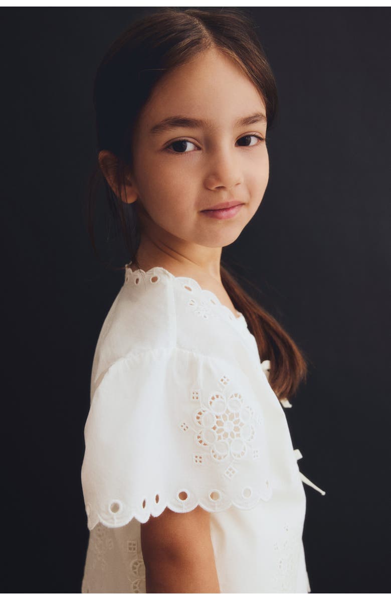 H&M 2-piece Broderie Anglaise Cotton Set, Alternate, color, White