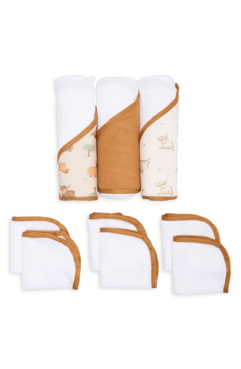9-Piece Hooded Towel and Washcloth Set
