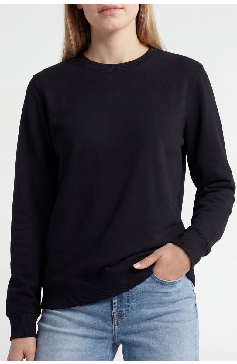 Solomon & Sage Women's Classic Crewneck Sweatshirt, Main, color, Black