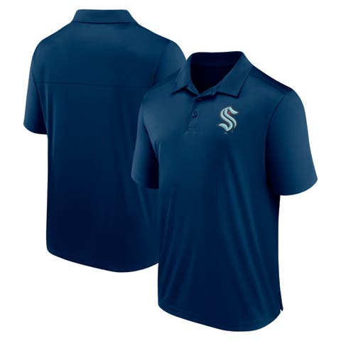 Men's Fanatics Branded  Deep Sea Blue Seattle Kraken Left Side Block Polo