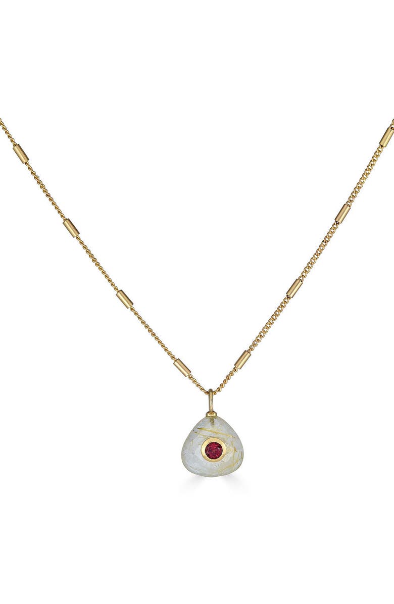 Loni Paul Jewelry Rutilated Quartz and Garnet Necklace, Alternate, color,