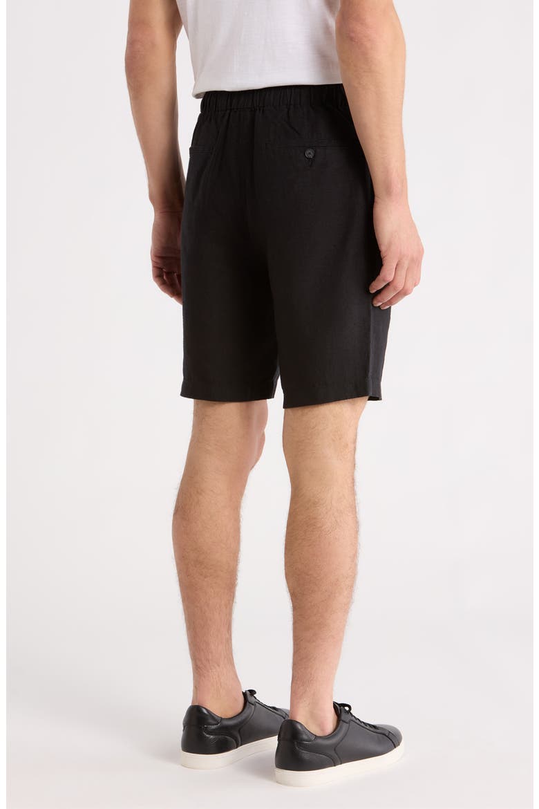 Lightweight Hemp Linen Shorts, Alternate, color, BLACK