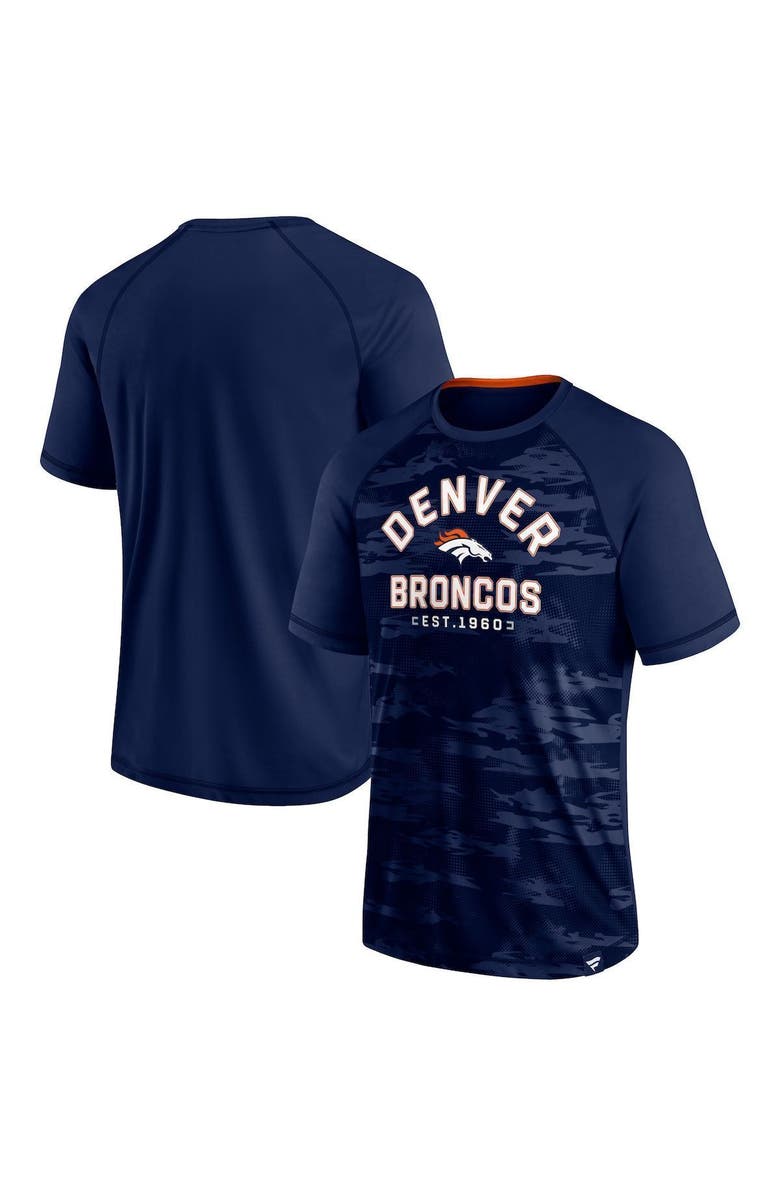 FANATICS Men's Fanatics Branded Navy Denver Broncos Hail Mary Raglan T-Shirt, Main, color, 