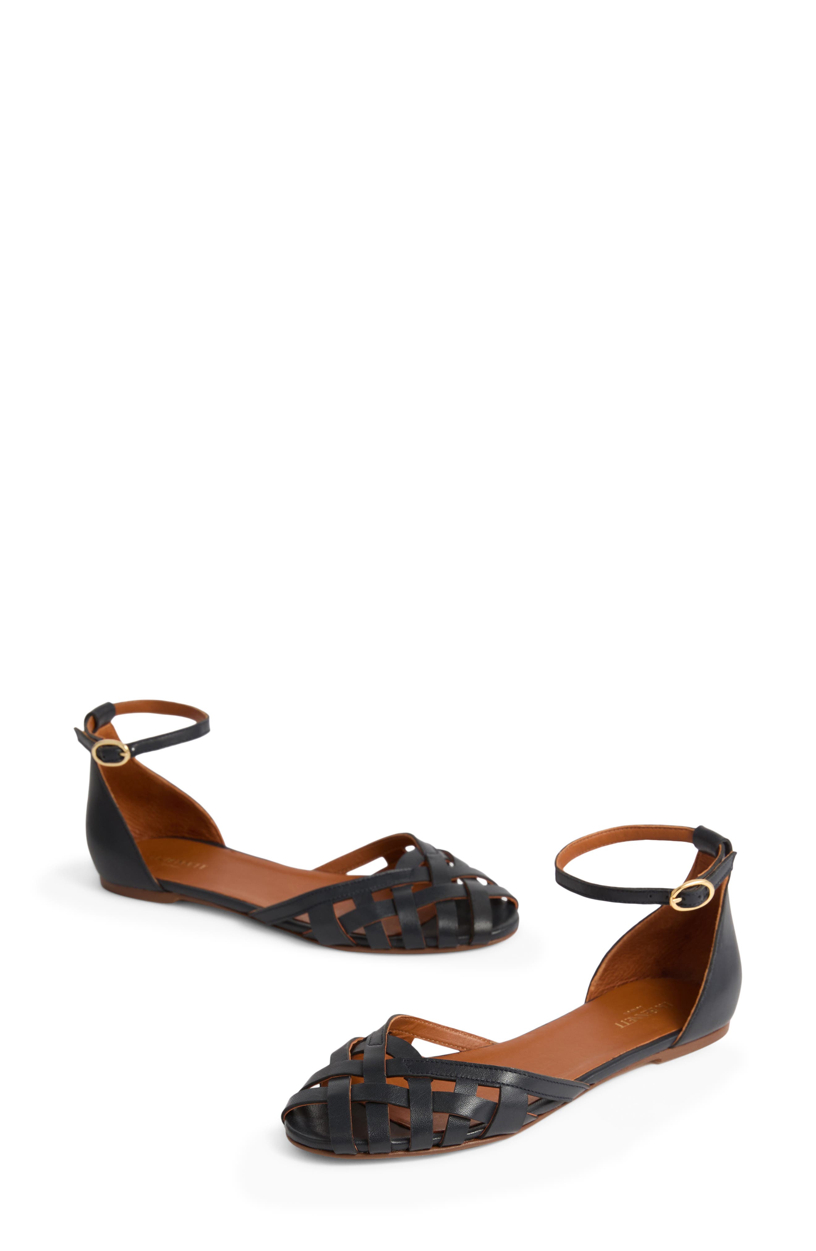 LK Bennett Bianca Plaited Ankle Strap Sandal, Alternate, color, Blu-Dark Navy