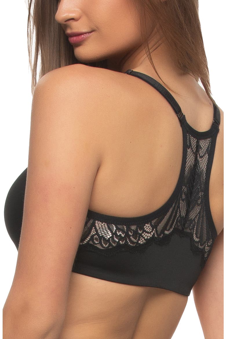 Tempting Underwire Minimizer Bra, Alternate, color, BLACK