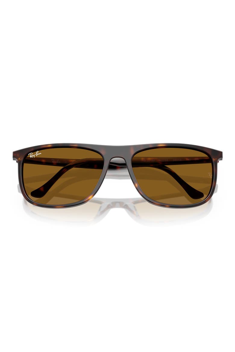 58mm Rectangular Sunglasses, Alternate, color, HAVANA BROWN
