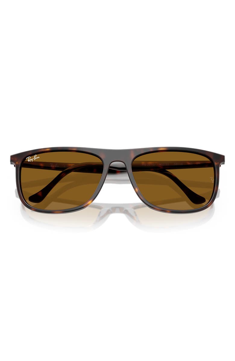 Ray-Ban 58mm Rectangular Sunglasses, Alternate, color, Havana Brown