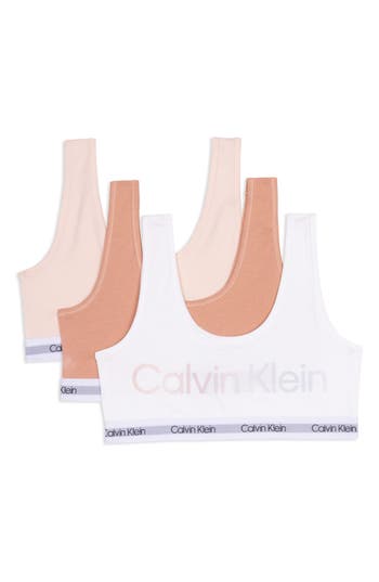 Shop Calvin Klein Classic Bralette In Beige/white