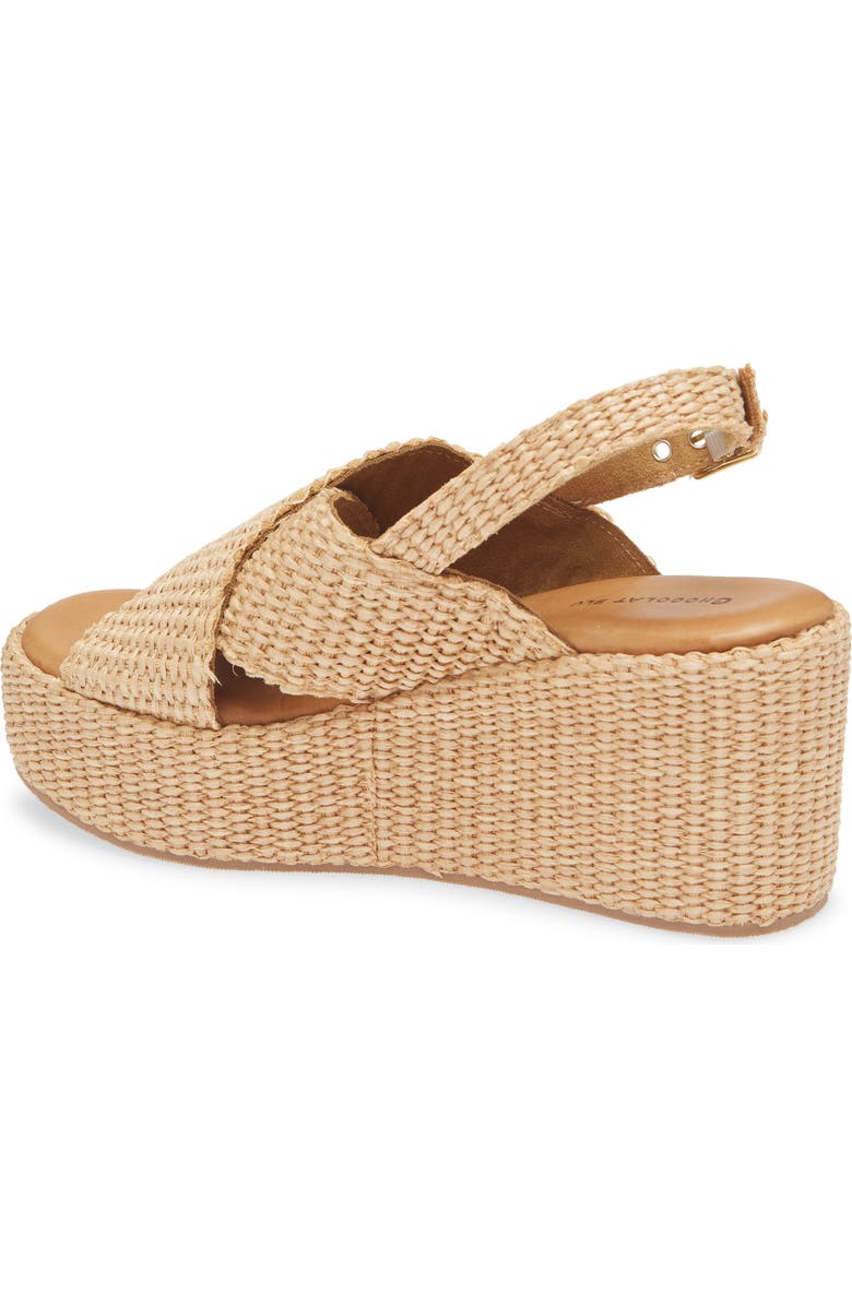 Chocolat Blu Jacen Slingback Wedge Platform Sandal, Alternate, color, Natural Raffia