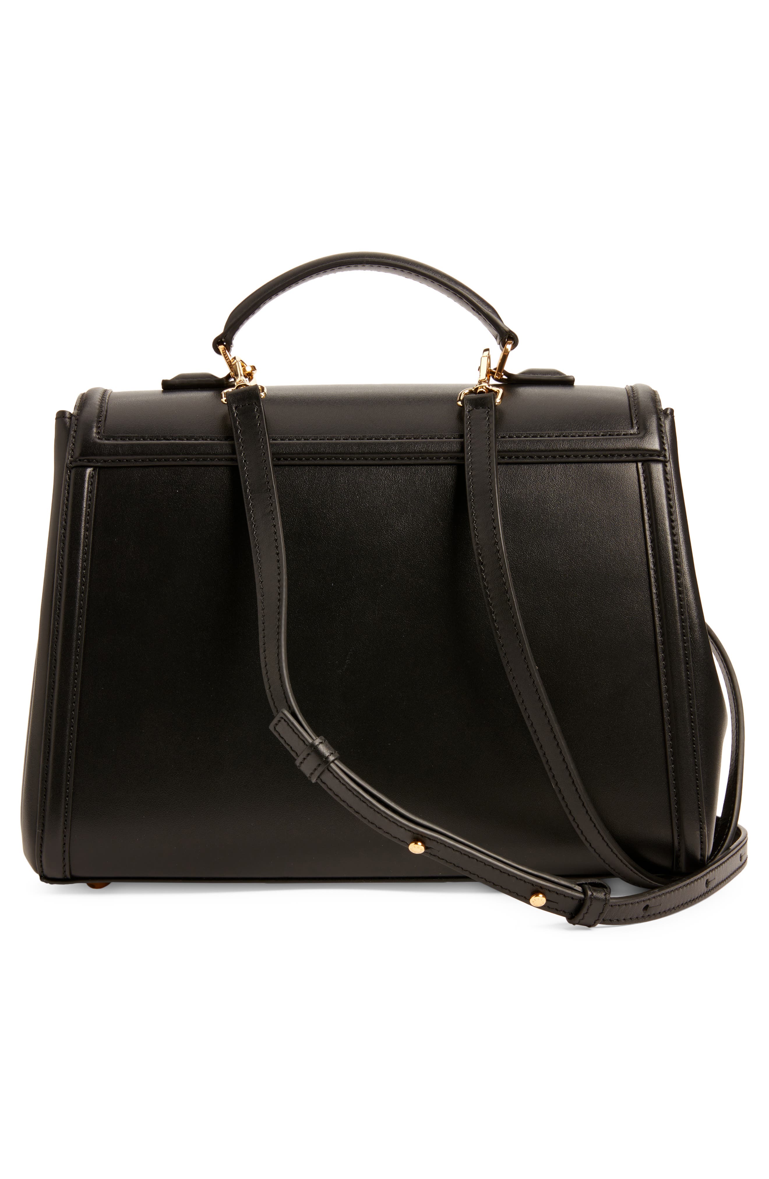 DeMellier Medium Paris Leather Top Handle Bag, Alternate, color, Black F02