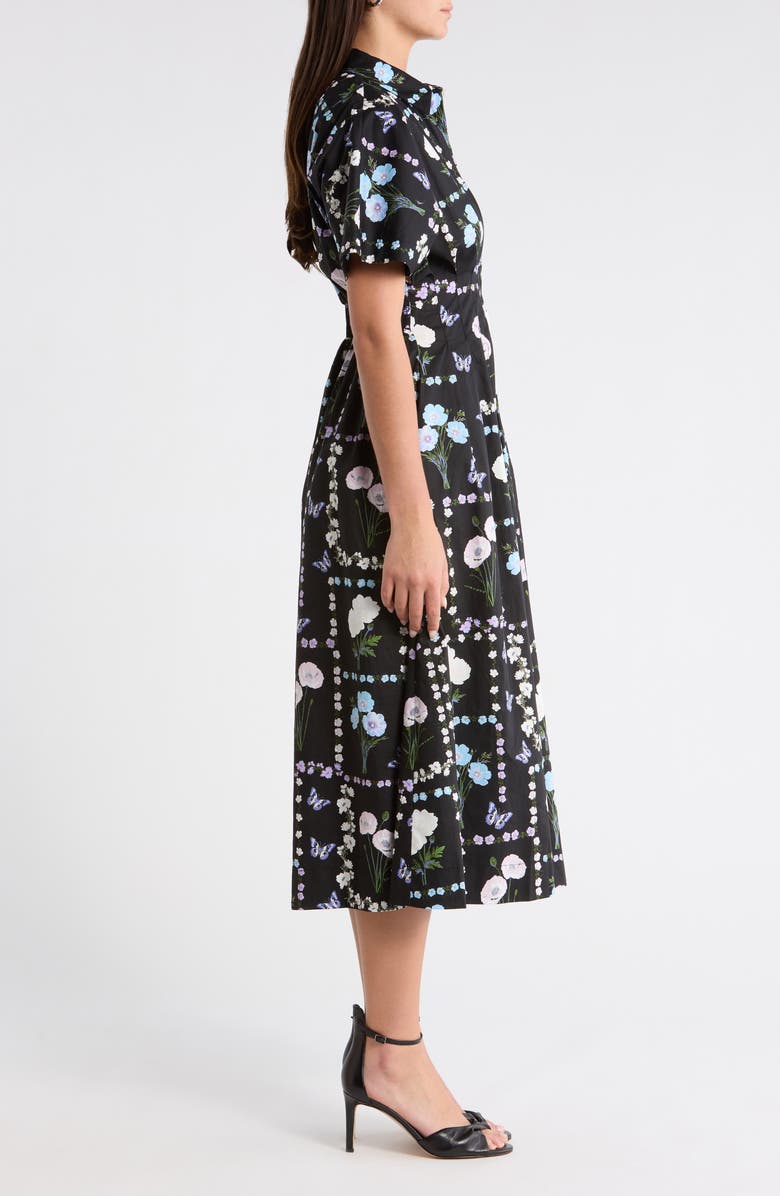 SUGARLIPS Wilderra Pleated Midi Dress, Alternate, color, Black-Pastel