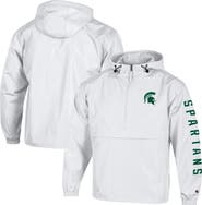 Champion Men's Champion  White Michigan State Spartans Cloud Packable Half-Zip Hooded Jacket