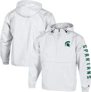 Champion Men's Champion White Michigan State Spartans Cloud Packable Half-Zip Hooded Jacket