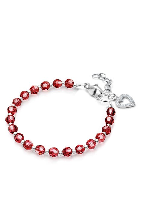 Sterling Silver Birthstone Crystal 6.25" Bracelet