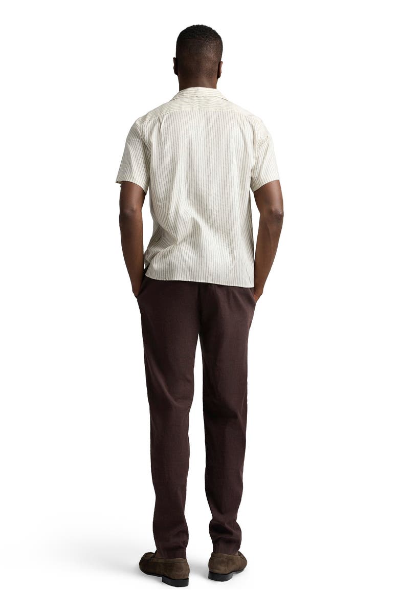 Onia Tencel Convertible Vacation Shirt, Alternate, color, Black/Ivory