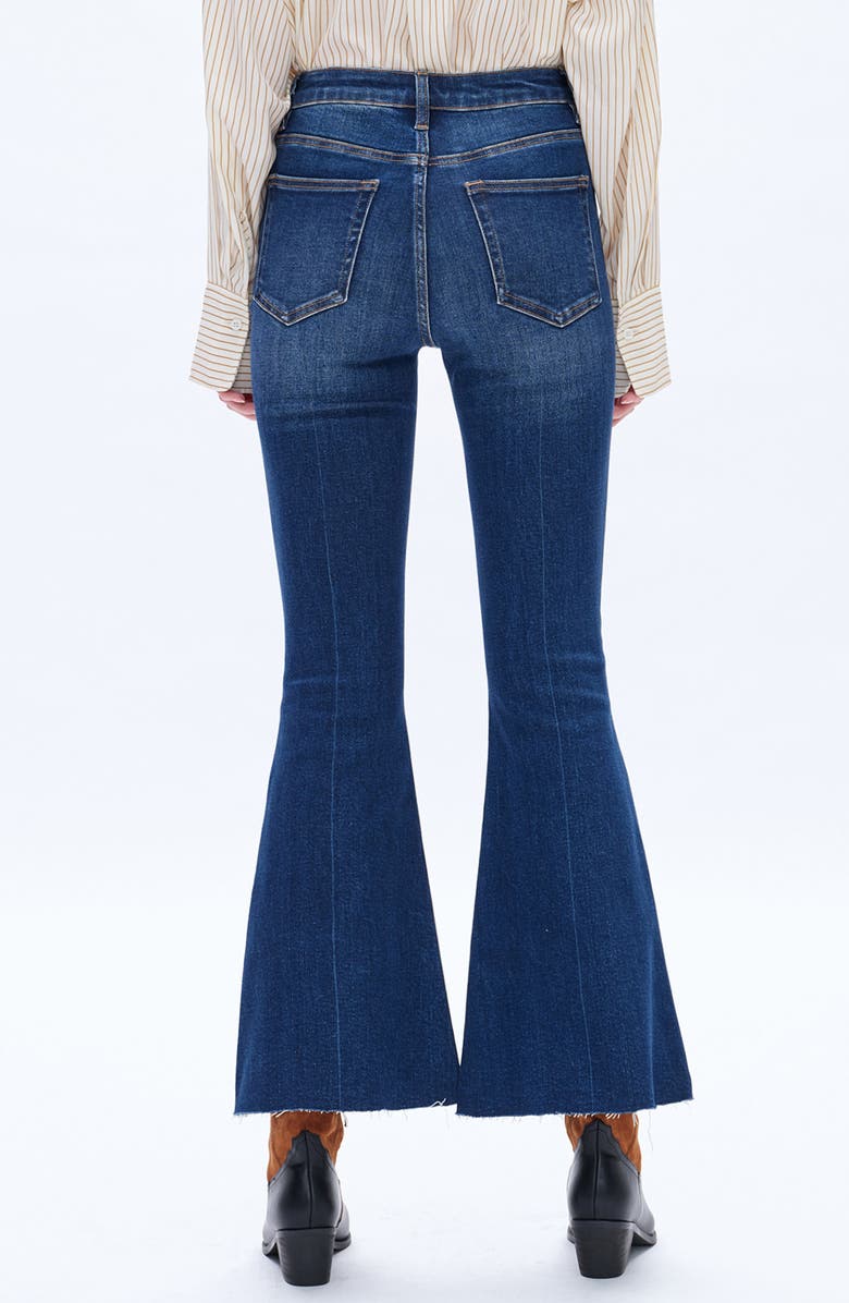 Bayeas Ara High Waist Raw Hem Ankle Flare Jeans, Alternate, color, Medium Blue