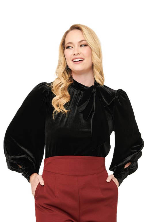 UNIQUE VINTAGE UNIQUE VINTAGE 1940S LONG SLEEVE BOW BLOUSE