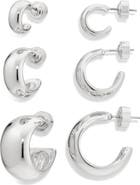 Nordstrom Set of 3 Polished Dome Hoop Earrings