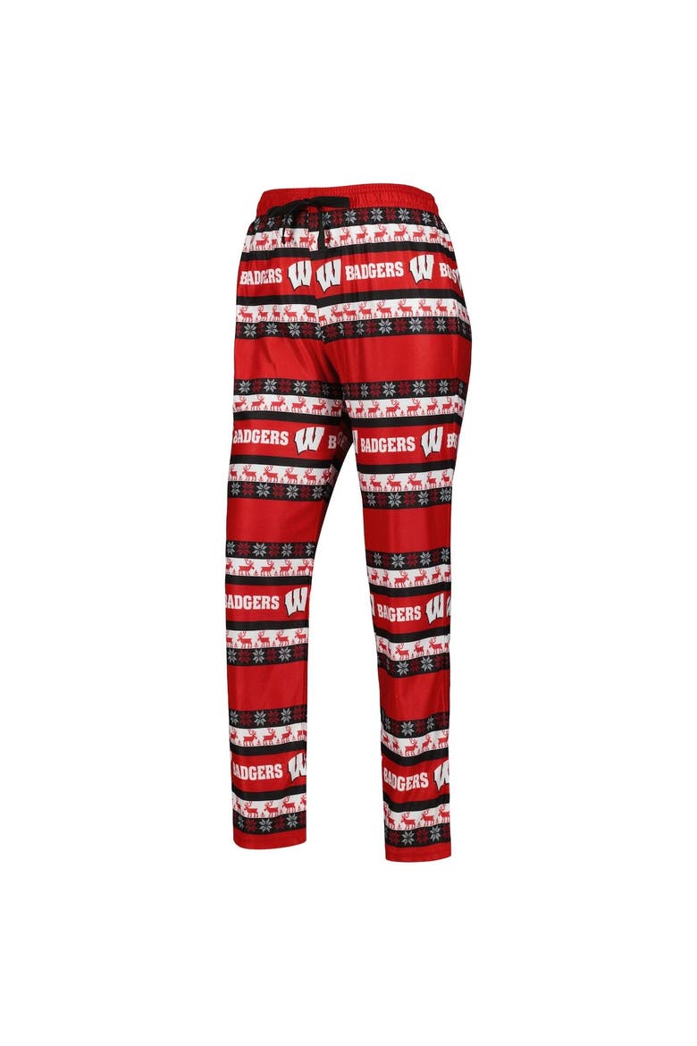Women's FOCO Red Wisconsin Badgers Ugly Long Sleeve T-Shirt & Pajama Pants Sleep Set, Alternate, color, Red