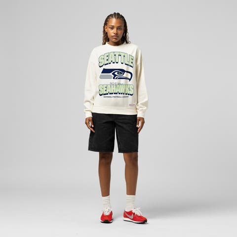 Women
s  Mitchell 
Ness  Cream Seattle Seahawks Tonal Arch Sweatshirt