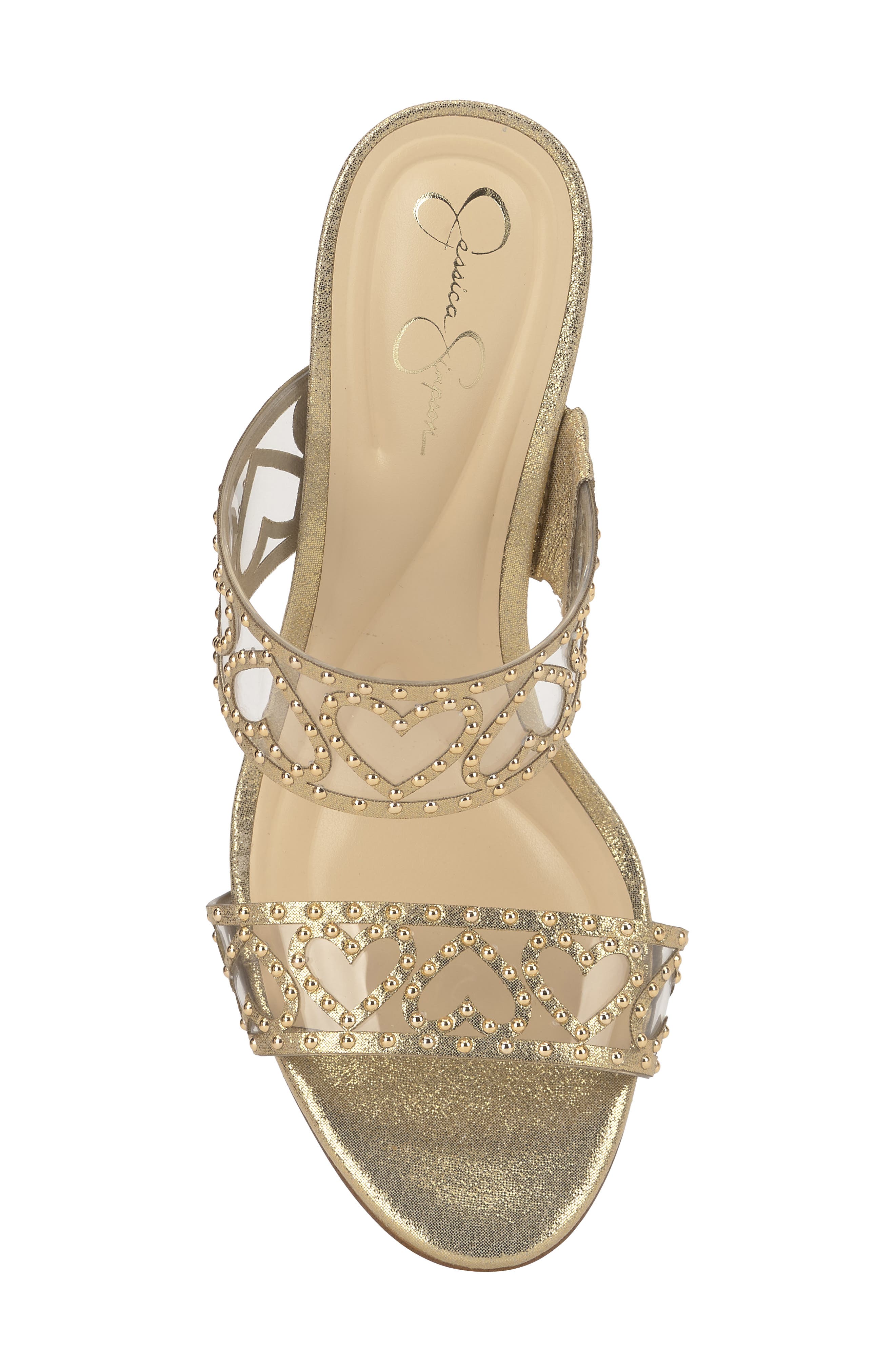 Jovara Slide Sandal, Alternate, color, GOLD/ CLEAR
