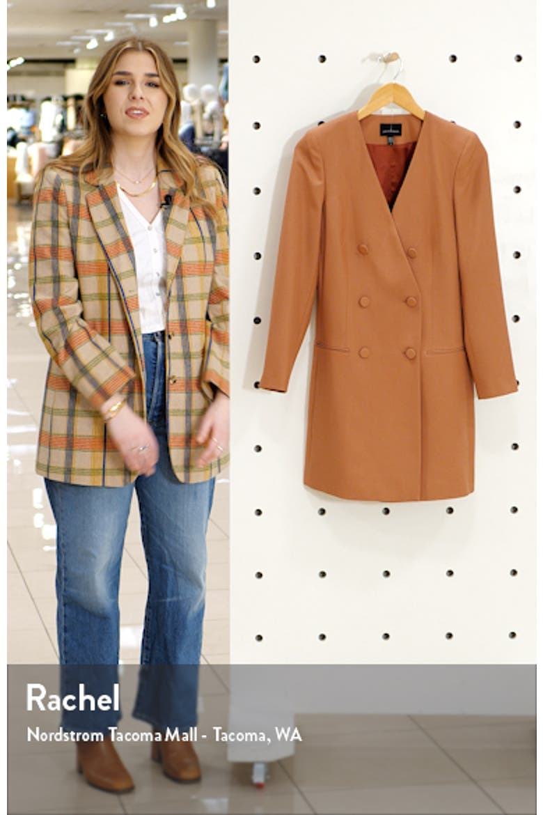 Long Sleeve Double Breasted Wool Blazer Dress video