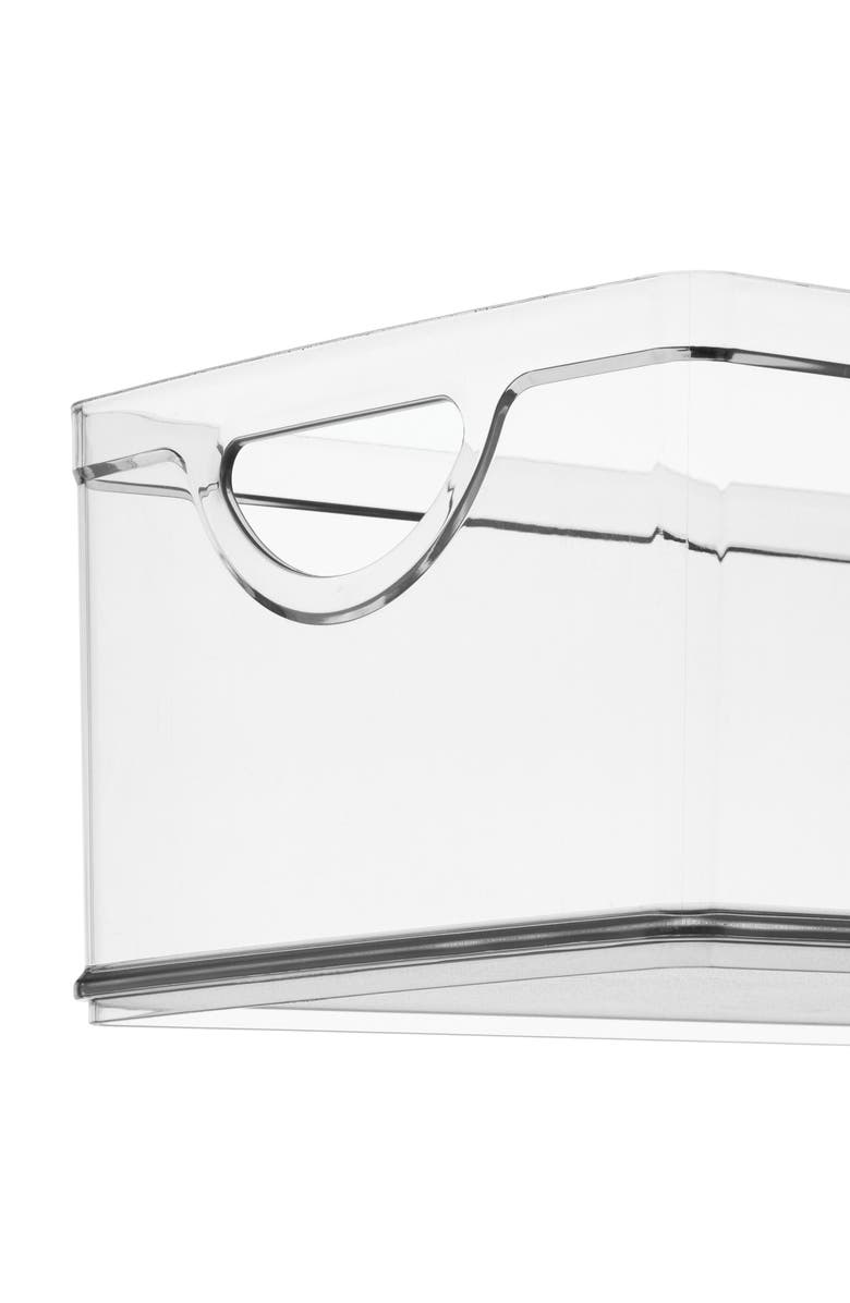 iDesign Plastic Kitchen Cabinet Storage Bins - Organizer Bins with Handles - Set of 4 - Clear, Alternate, color, Clear
