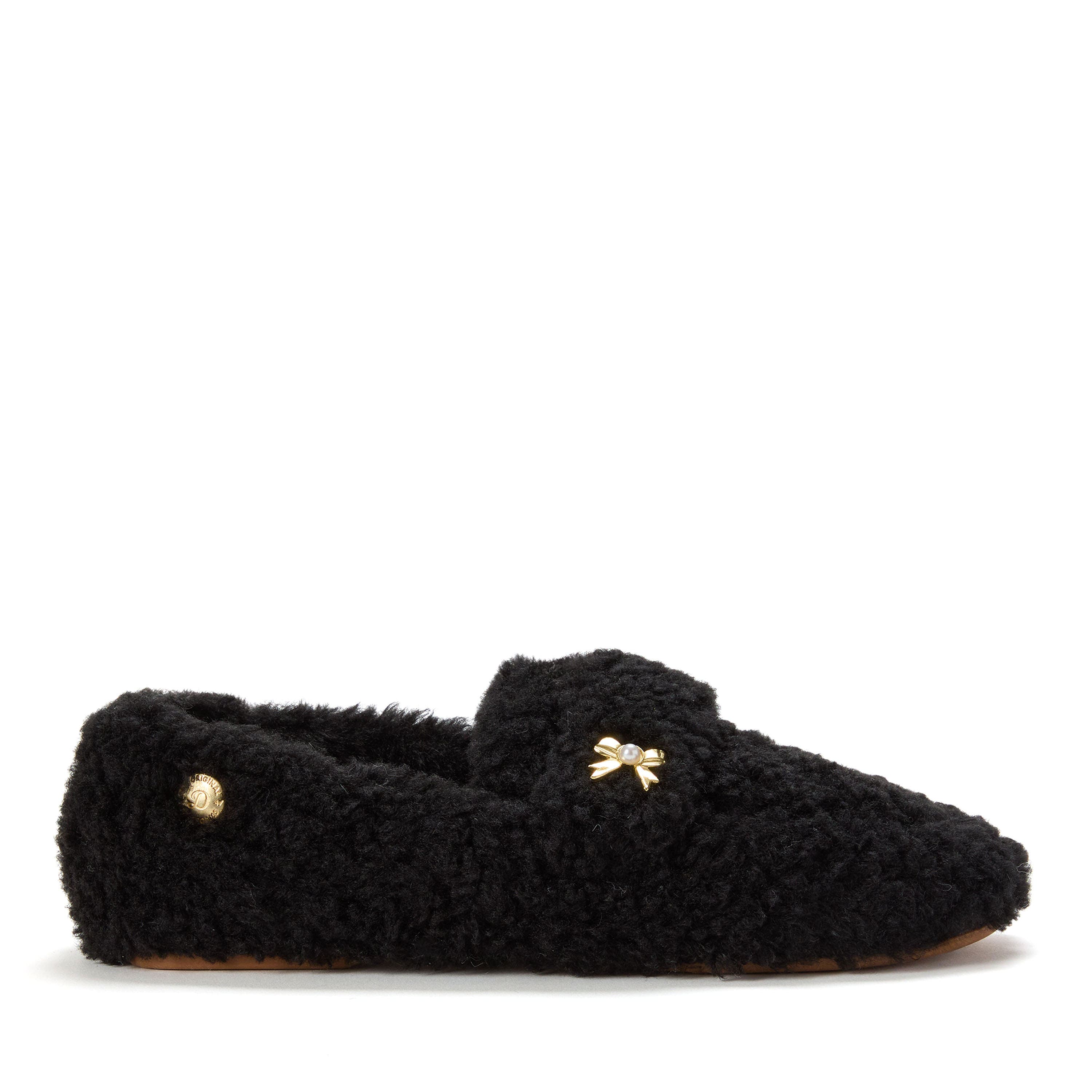 DEARFOAMS Madeline Luxe Teddy Loafer, Alternate, color, Black