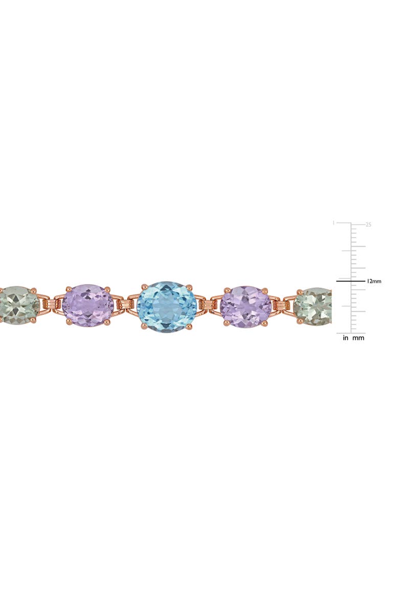 Gemstone Link Necklace Rose-Plated Silver, Alternate, color, Rose-Plated Silver