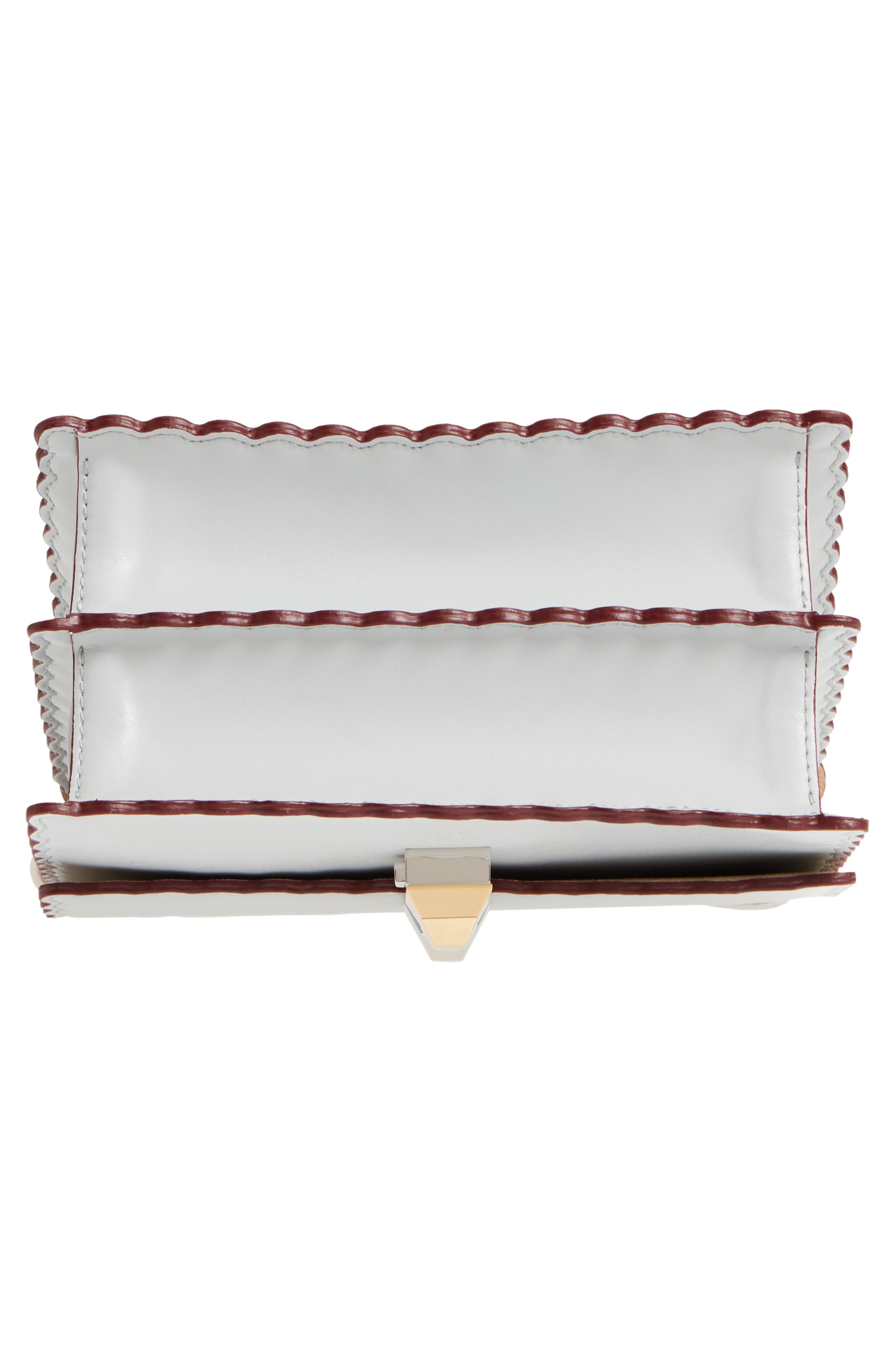 Fendi Mini Kan I Scalloped Leather Shoulder Bag, Alternate, color, 