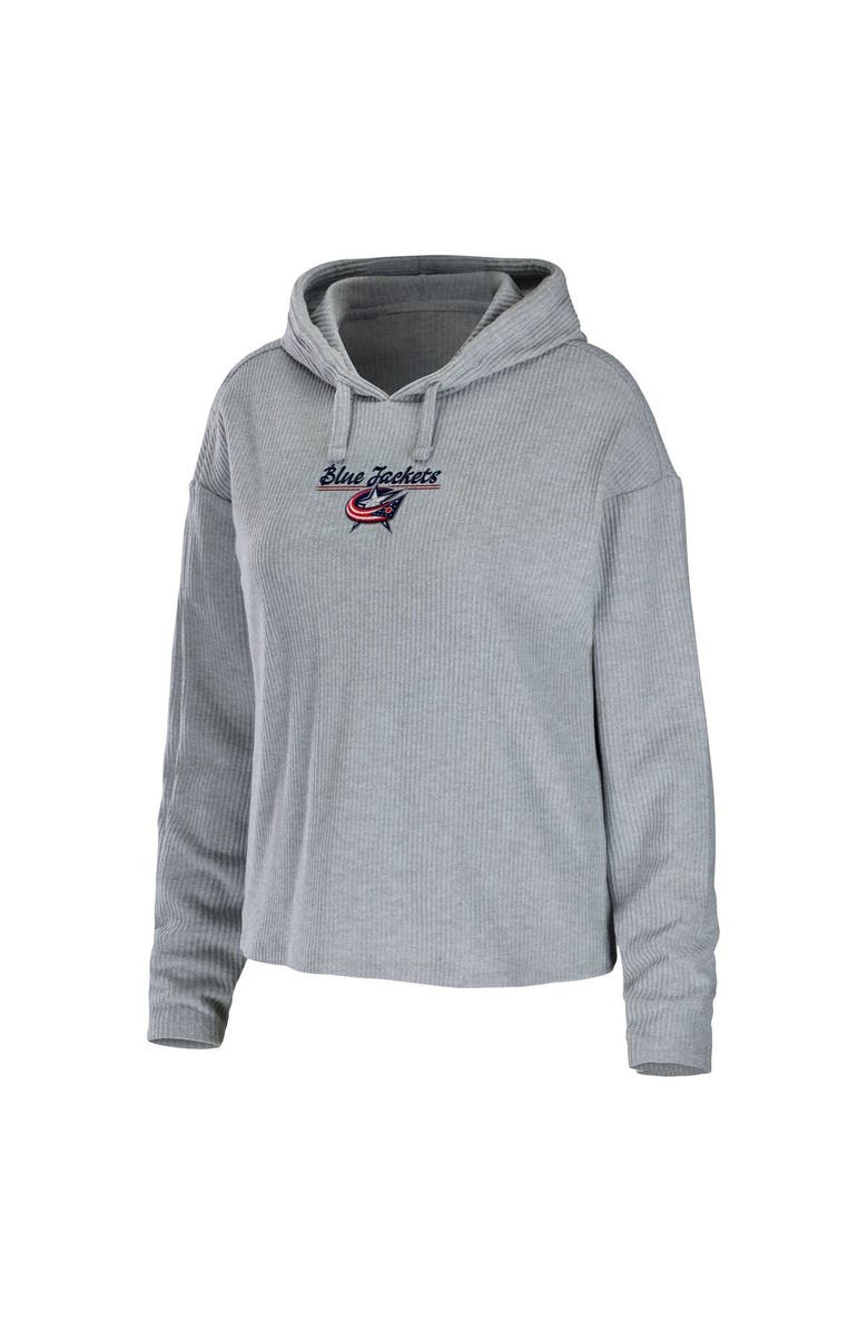 WEAR by Erin Andrews Women's WEAR by Erin Andrews Heather Gray Columbus Blue Jackets Logo Pullover Hoodie & Pants Sleep Set, Alternate, color, Heather Gray
