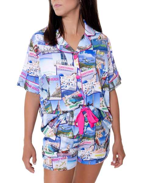 World Traveler Silky Short Set